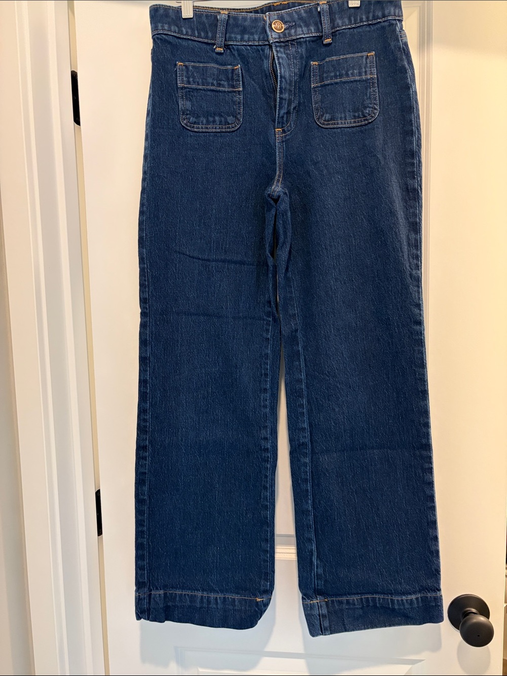 Talbots Blue Denim Jeans with Contrast Gold Stitching